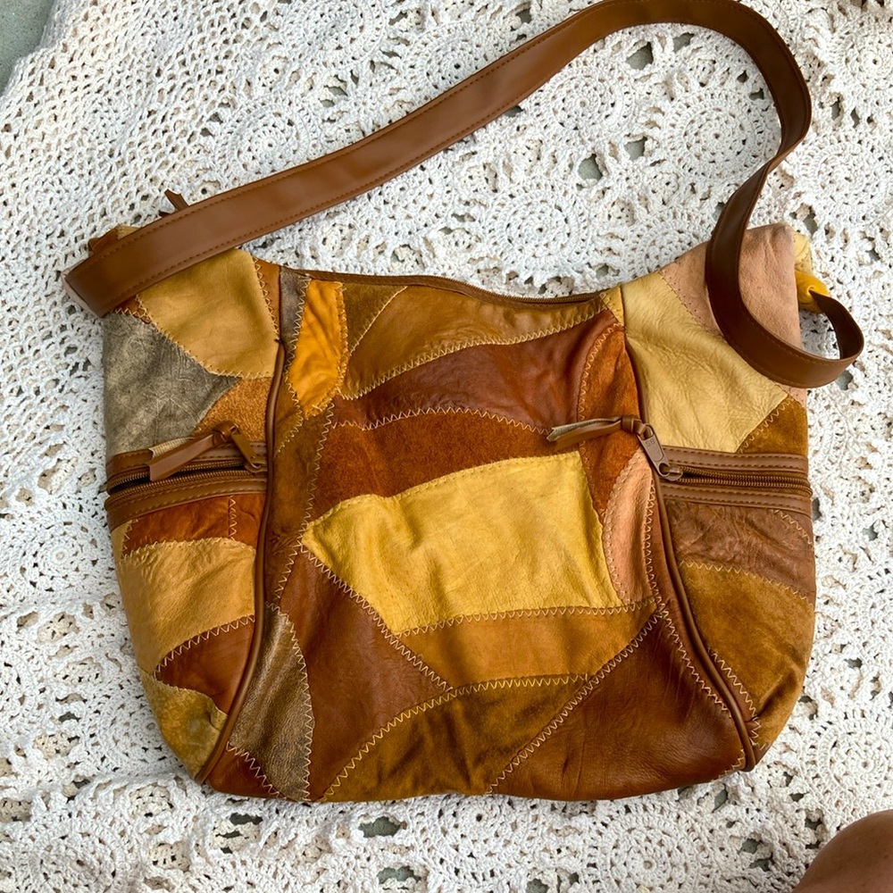 Vintage Patchwork Shoulder Purse Hippie  Boho 70’s